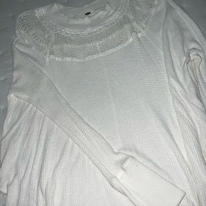 Free people white top with lace
